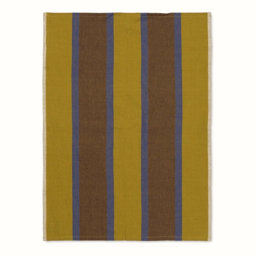 Ferm Living Hale Tea Towel Set of 4 in Lime/Bright Blue/Choco